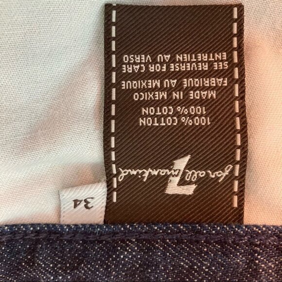 7 FOR ALL MANKIND Sz 34 Jeans Austyn 100% Cotton Dark Wash - Picture 5 of 7